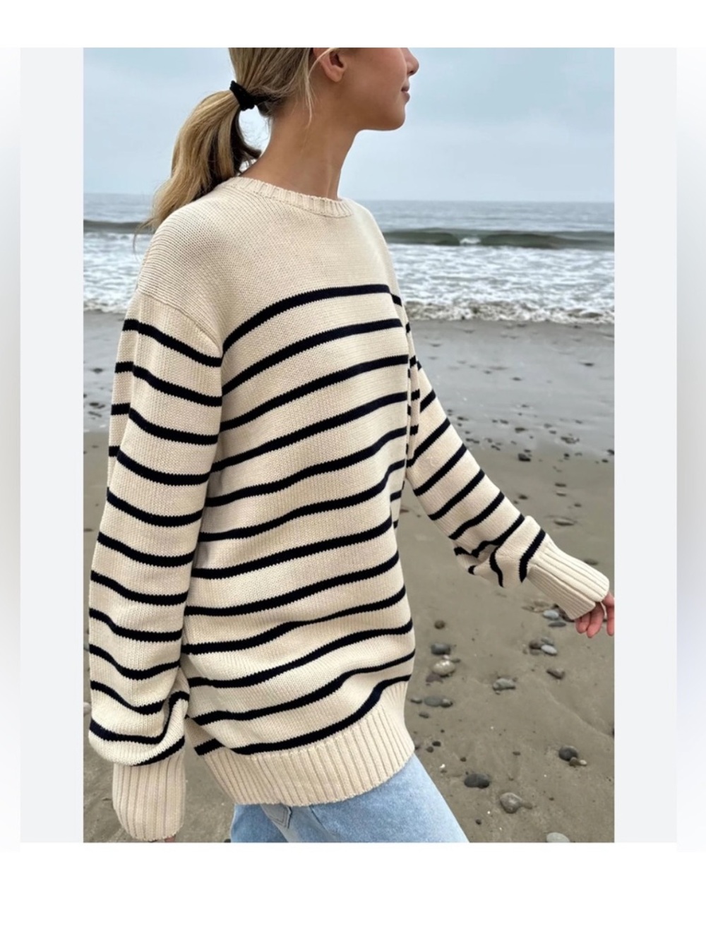 BRANDY MELVILLE STRIPED OVERSIZED SWEATER